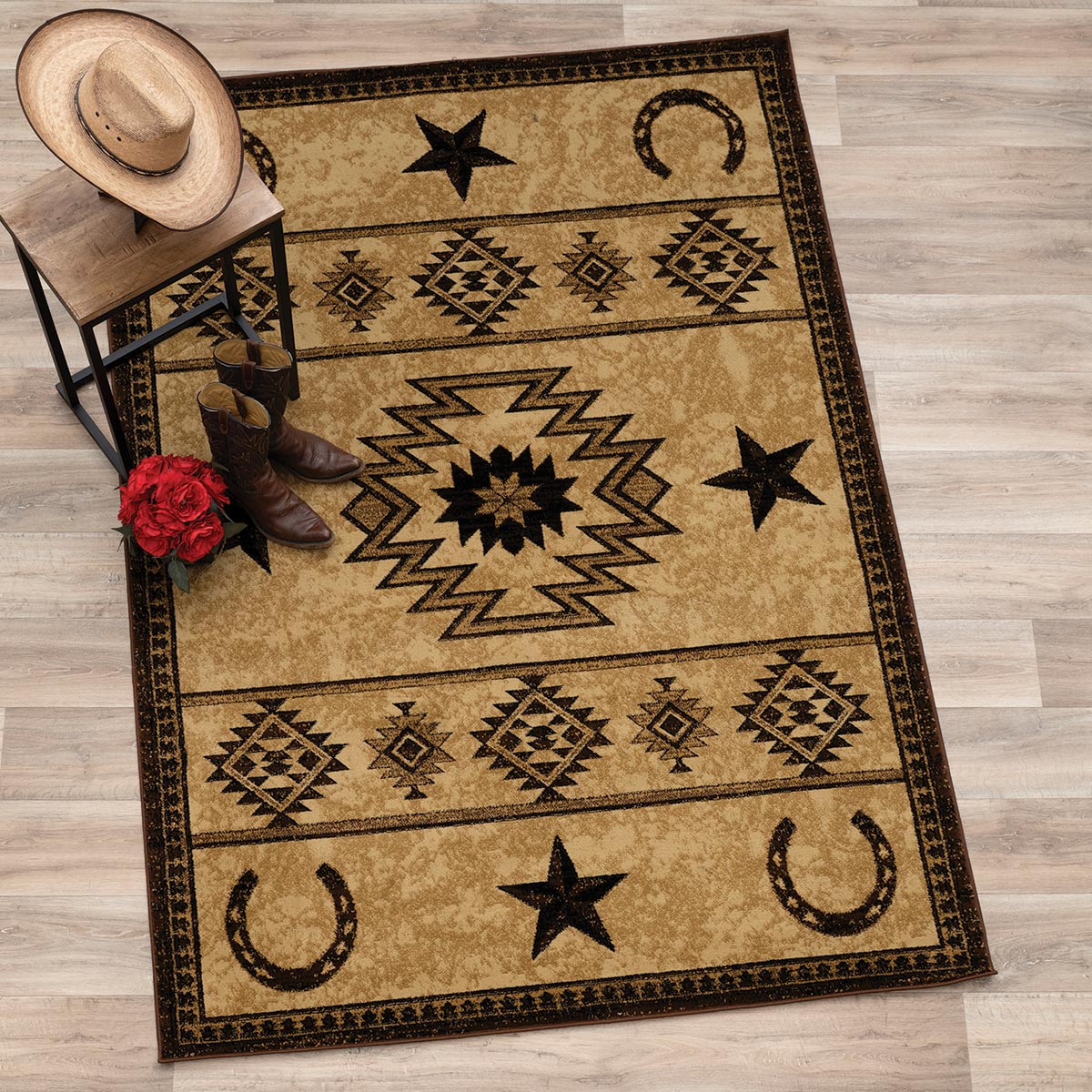 Cowboy Star & Horseshoe Rug Collection