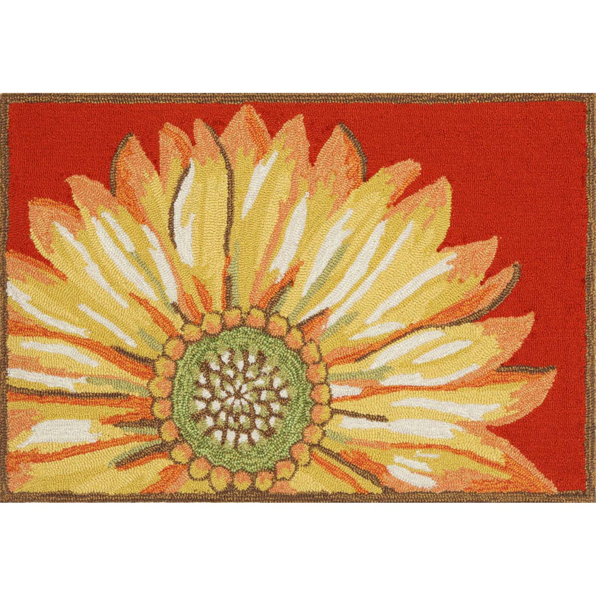 Red Sunflower Sunburst Floor Mats