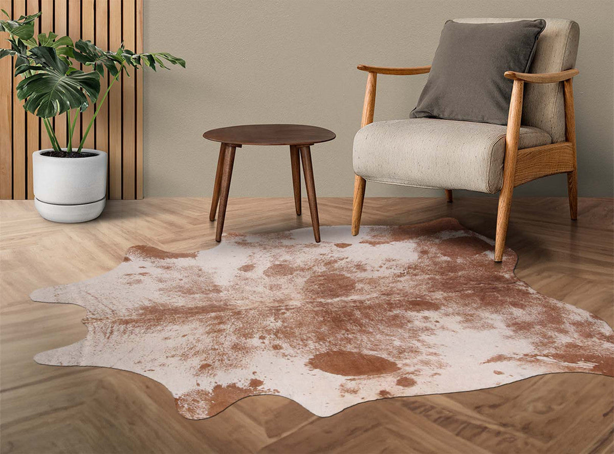 Printed Brown & White Cowhide Rugs