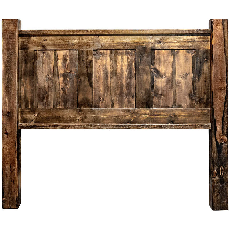 Lima Sawn Headboard with Iron & Provincial Stain