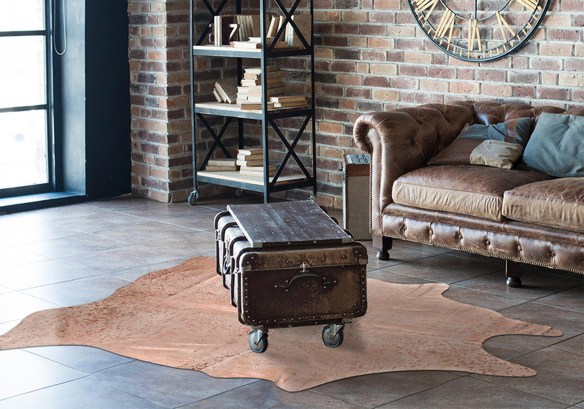 Rose Specked White Cowhide Rugs