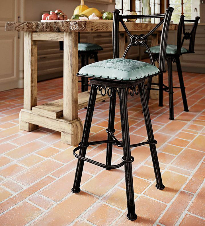Coronado Iron Stool w/ Swivel - Colonial Turquoise