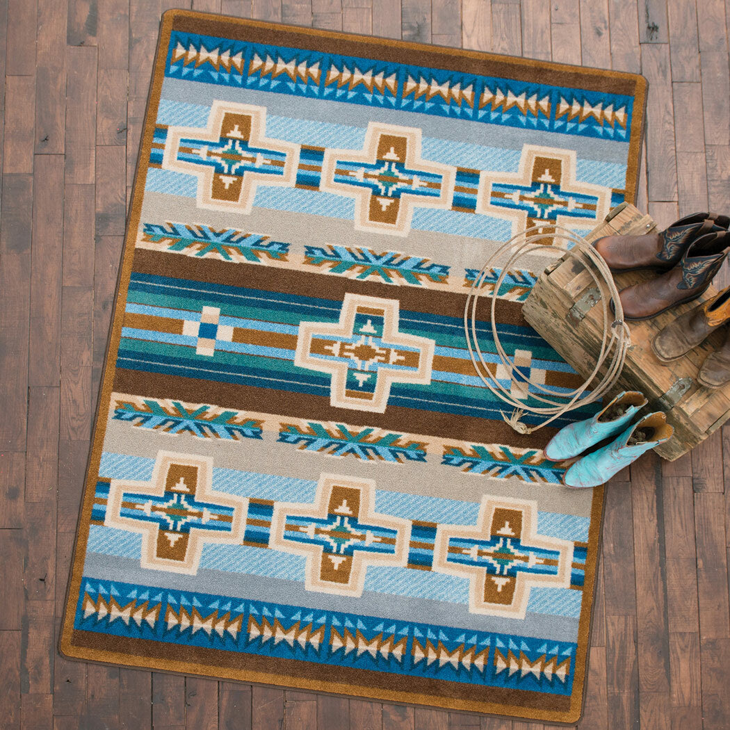 Canyon Cross Blue Rug Collection