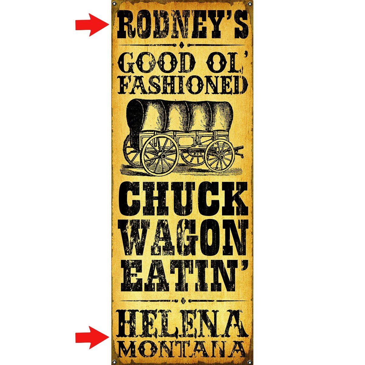 Chuck Wagon Eatin' Personalized Signs