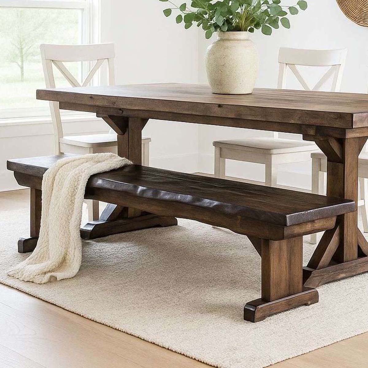 Lima Live Edge 6 Foot Wooden Bench