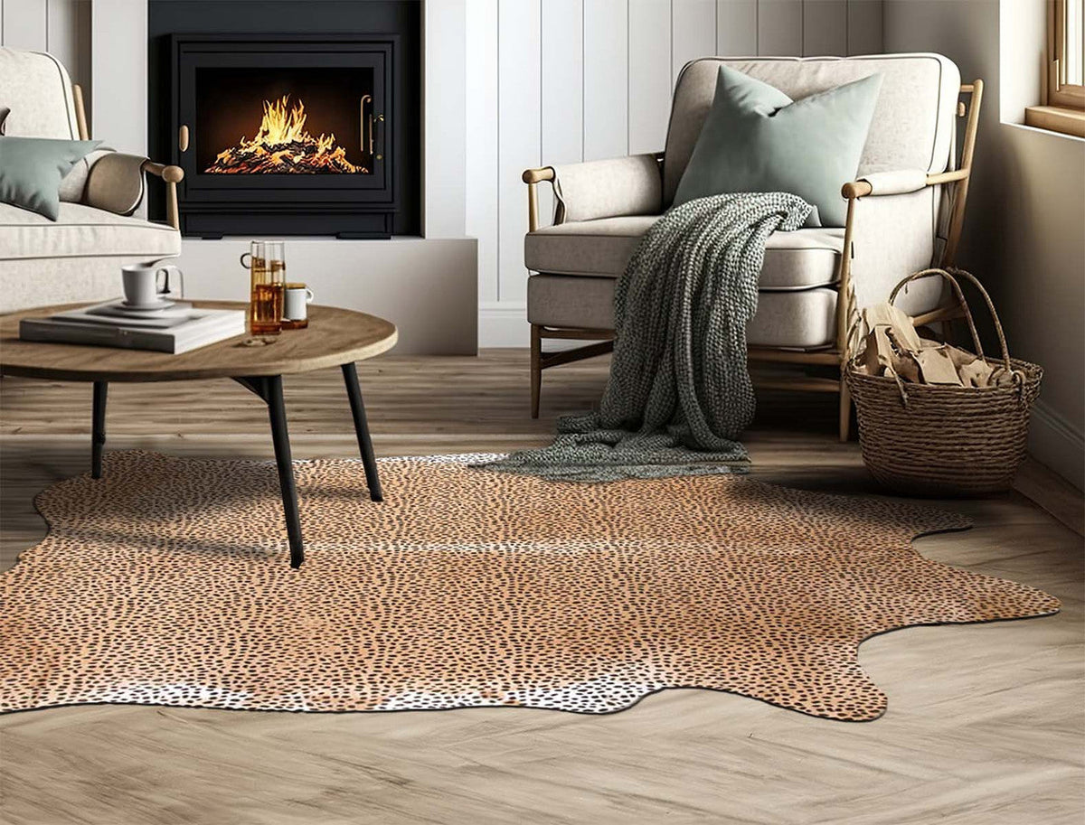 Cheetah Printed Cowhide Rugs
