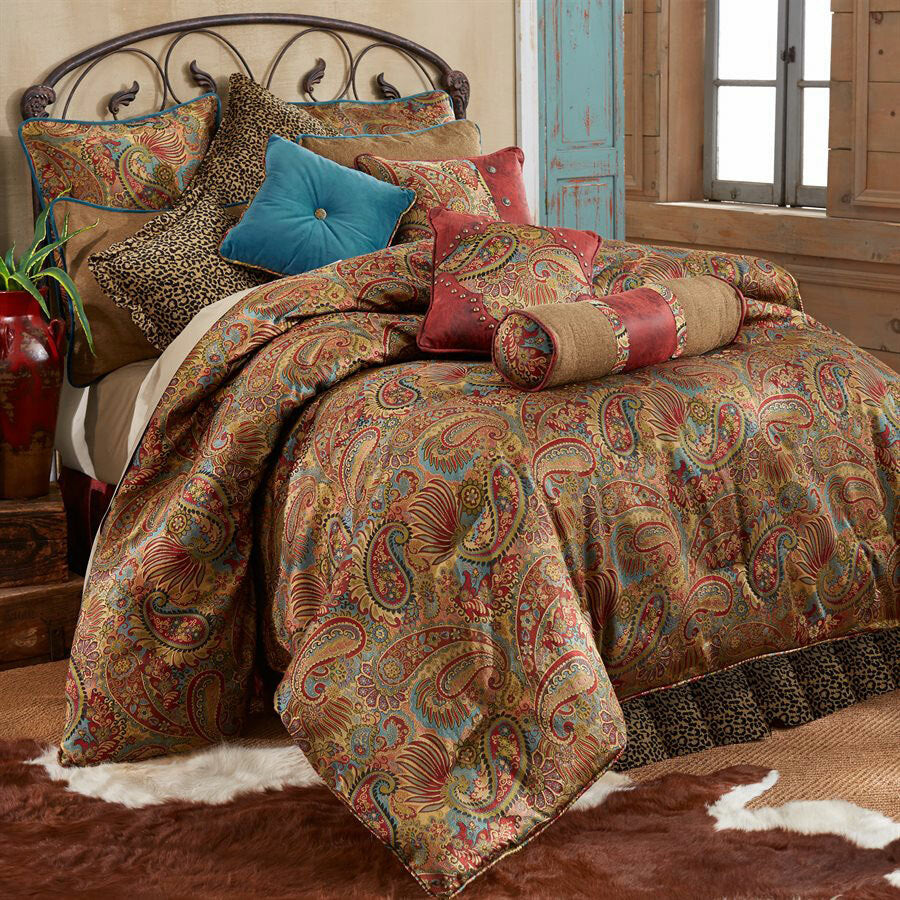 San Angelo Comforter Sets with Leopard Bedskirt
