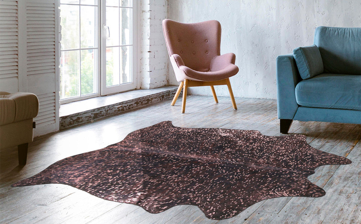 Rose Specked Brindle Cowhide Rugs