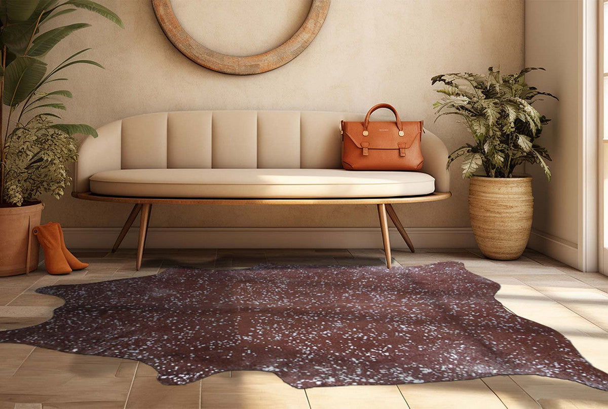 Silver Specked Brown Cowhide Rugs