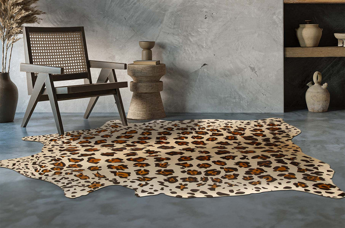 Printed Cat Cowhide Rugs