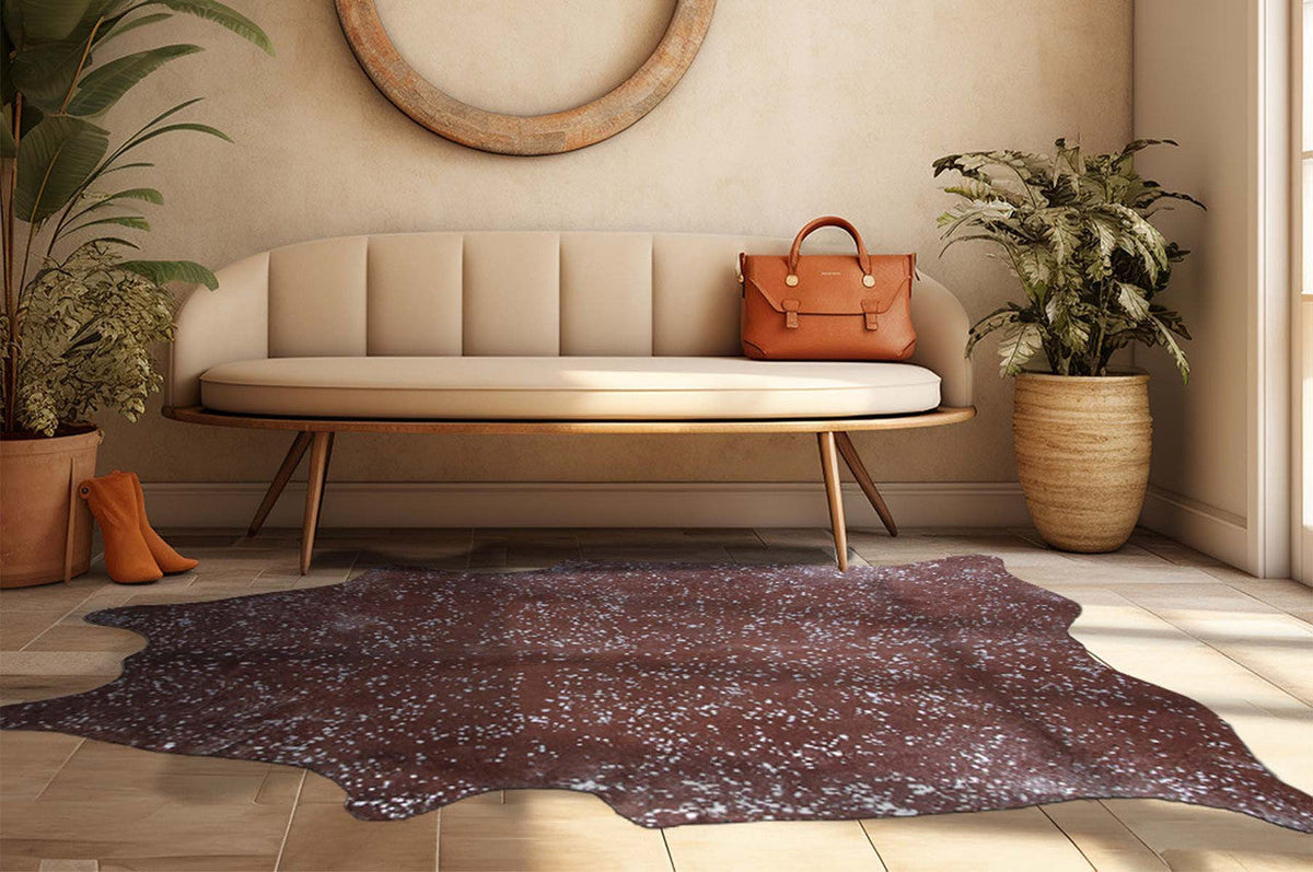 Rainbow Metallic Black Cowhide Rugs