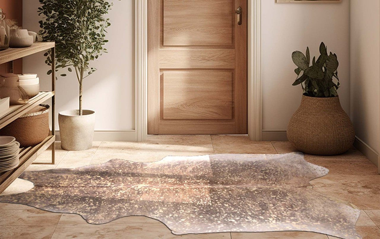 Gold Specked Brindle Cowhide Rugs
