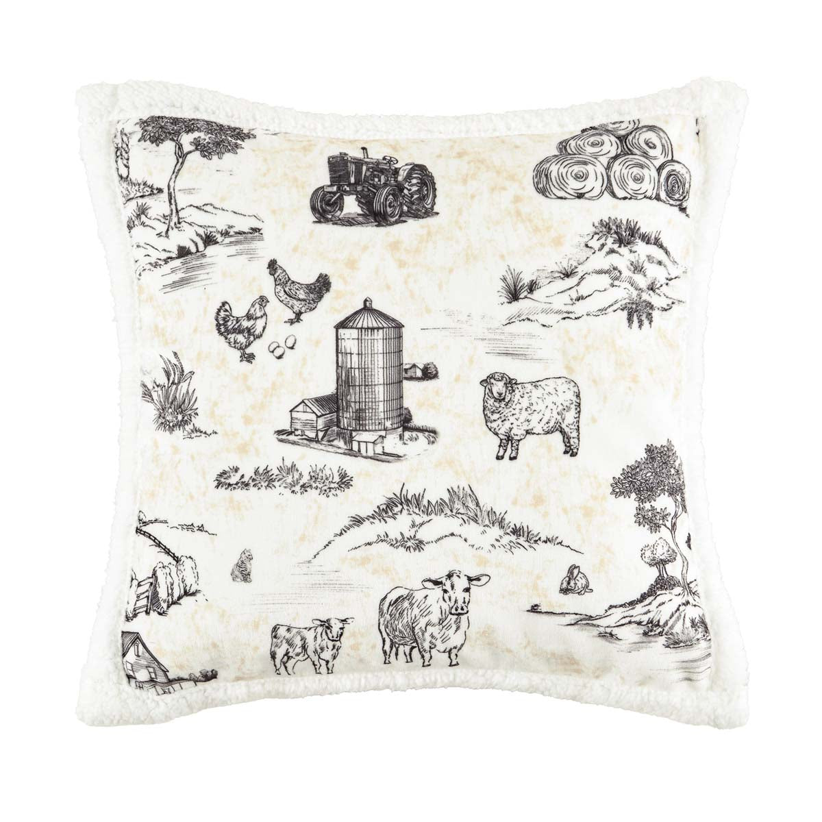 Brown Farm Life Sherpa Pillow & Throw