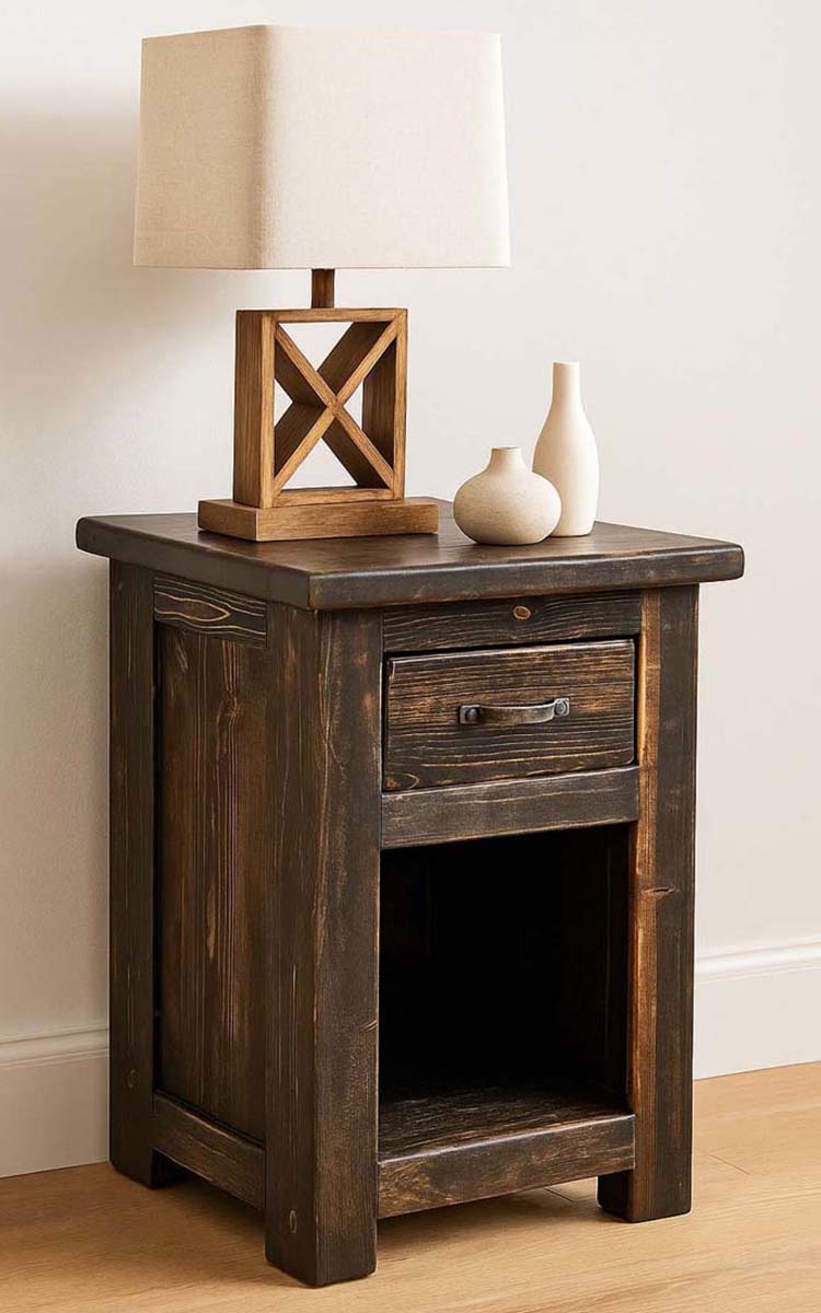 Lima 30 Inch Nightstand with Iron
