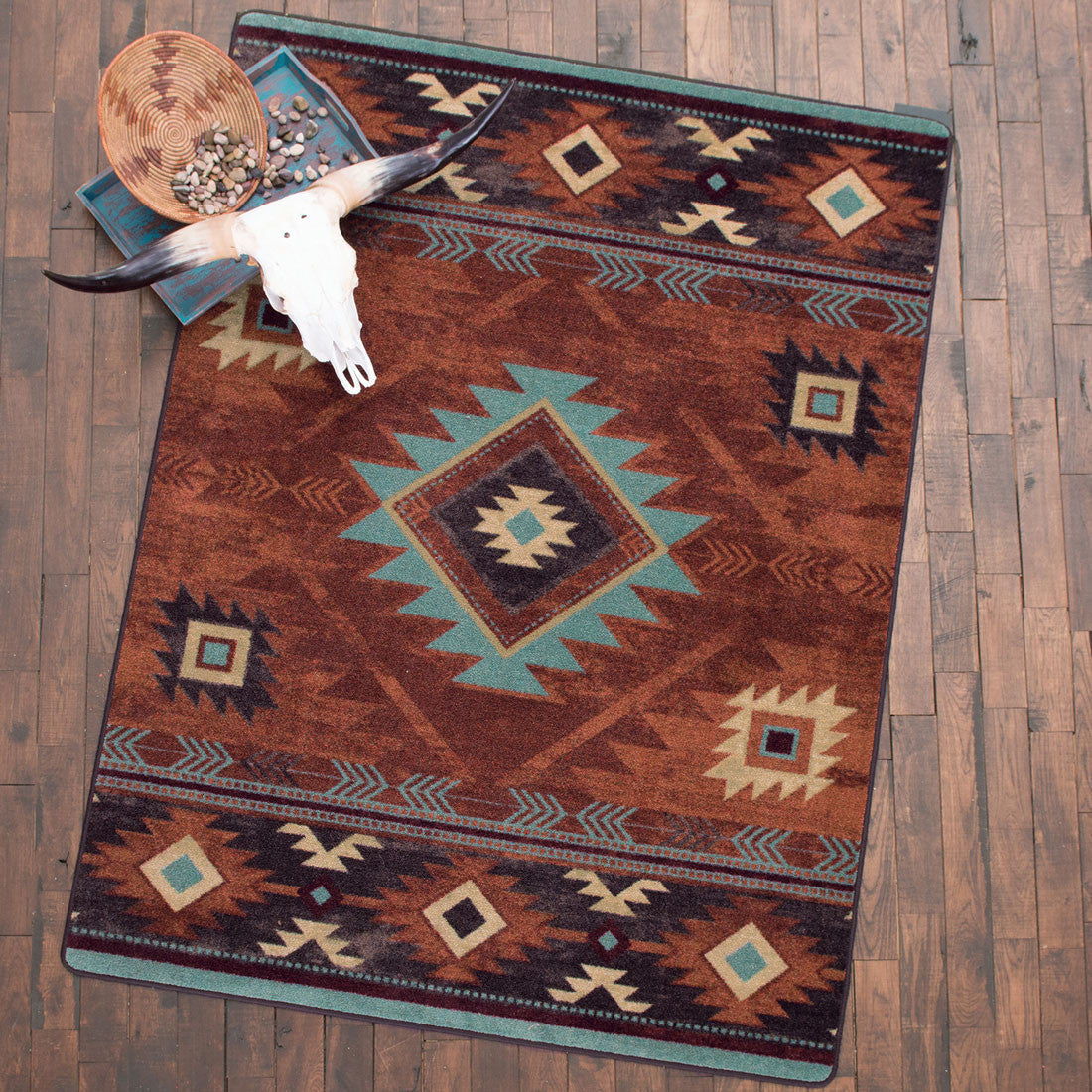 Whiskey River Rust Rug Collection