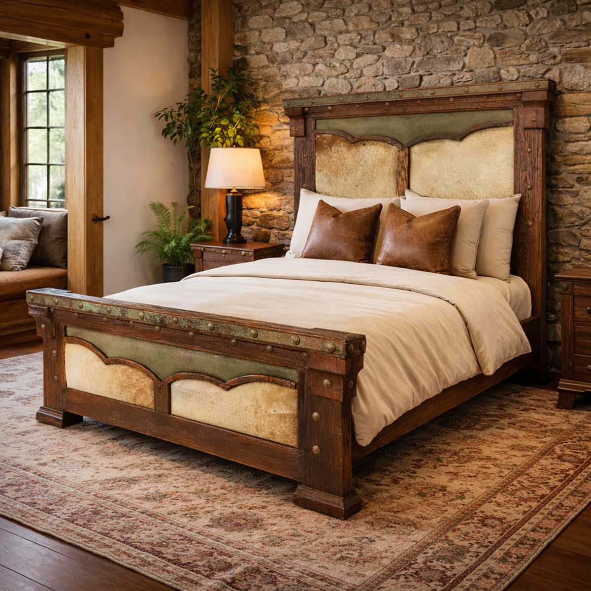 Cattle Wrangler Solid Wood & Cowhide Beds