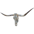 Authentic Longhorn Skull with Platinum Glass