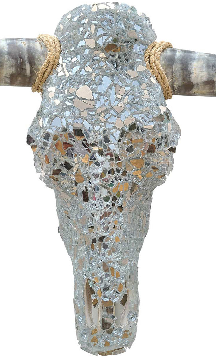 Authentic Longhorn Skull with Platinum Glass
