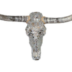 Authentic Longhorn Skull with Platinum Glass