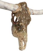 Authentic Longhorn Skull with Rose Gold Ombre Glass