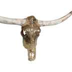 Authentic Longhorn Skull with Rose Gold Ombre Glass