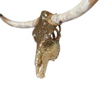 Authentic Longhorn Skull with Rose Gold Ombre Glass