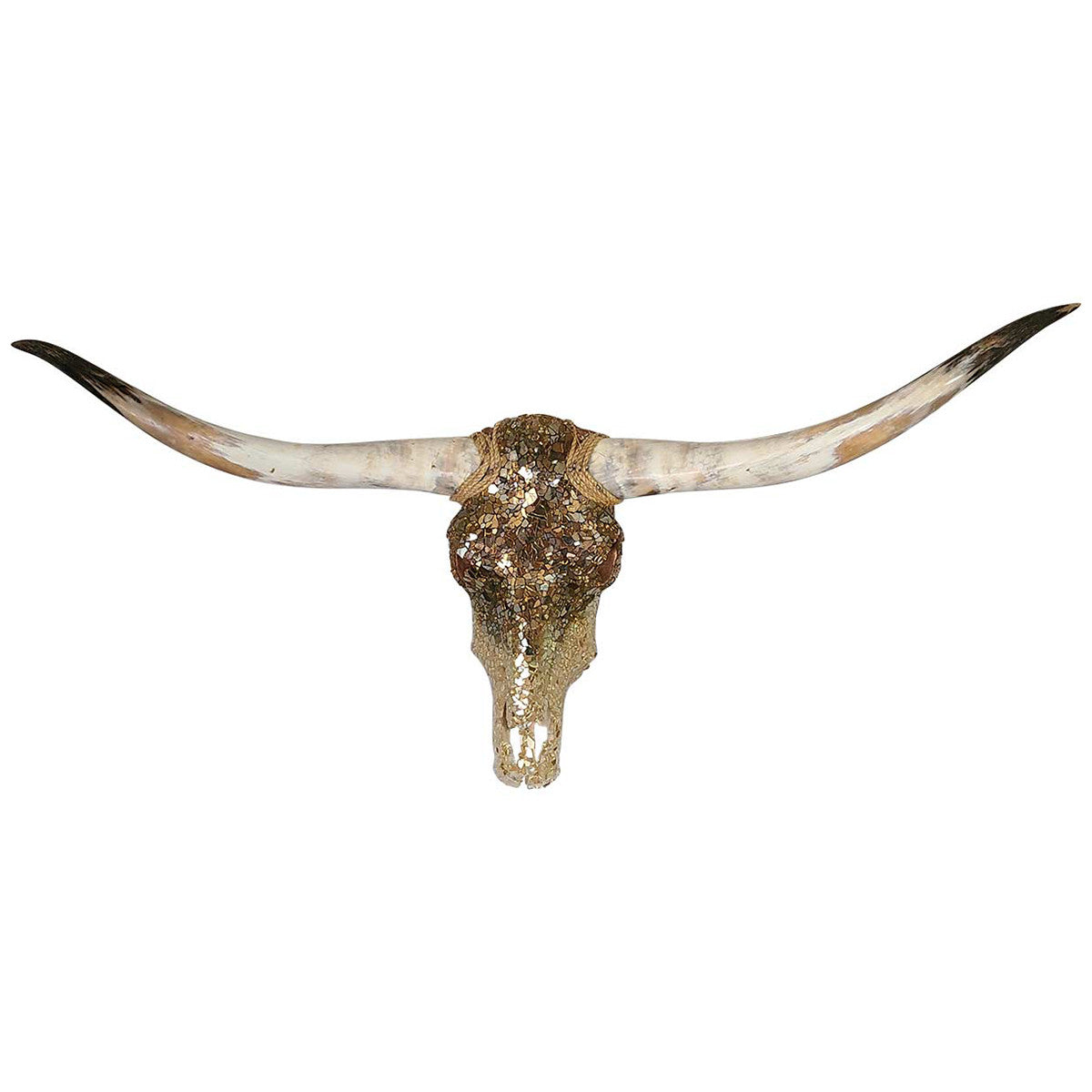 Authentic Longhorn Skull with Rose Gold Ombre Glass