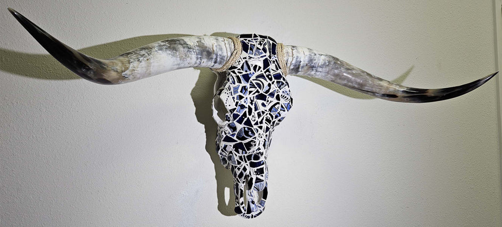 Authentic Longhorn Skull with Blue Stone
