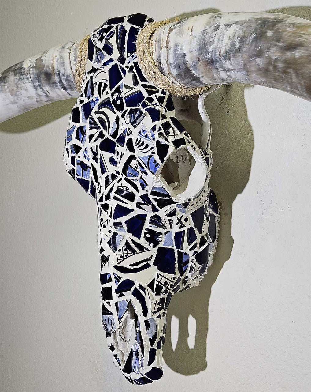 Authentic Longhorn Skull with Blue Stone
