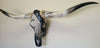 Authentic Longhorn Skull with Cowhide & Black Glass