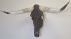 Authentic Longhorn Skull with Louis Vuitton Cowhide & Bronze Glass