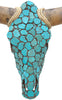 Authentic Longhorn Skull with Turquoise Stone - Brown Grout