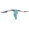 Authentic Longhorn Skull with Turquoise Stone - Gray Grout