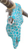 Authentic Longhorn Skull with Turquoise Stone - Gray Grout