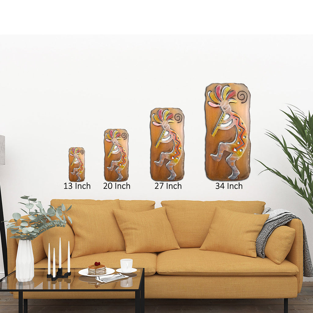 Dancing Kokopelli Rectangular Cutout Wall Art