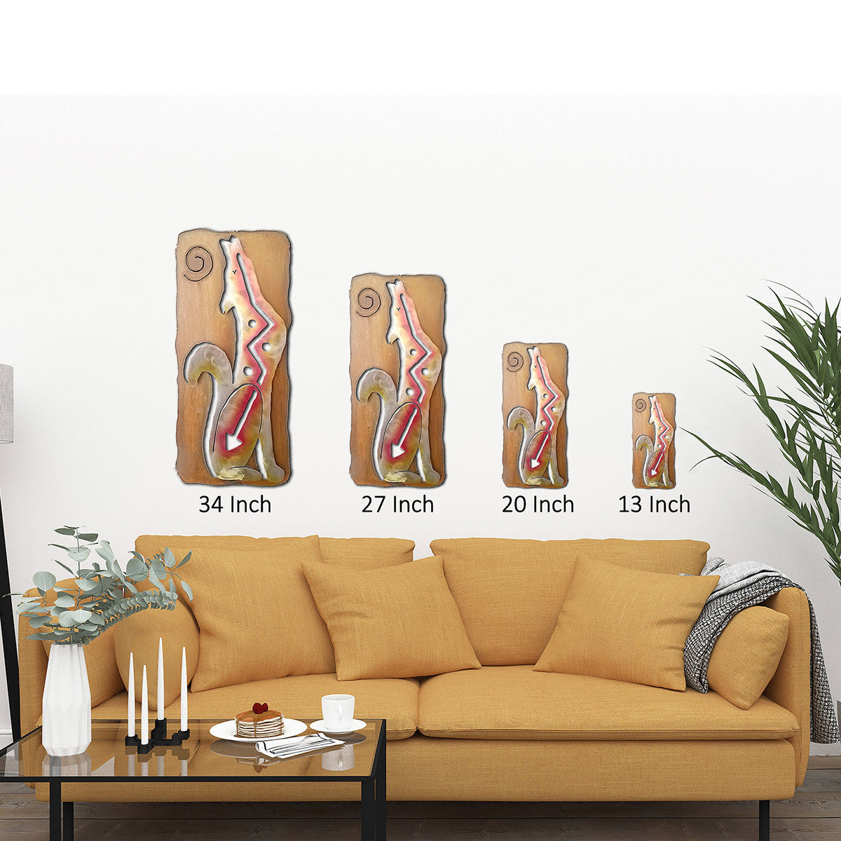 Coyote Howl Rectangular Cutout Wall Art