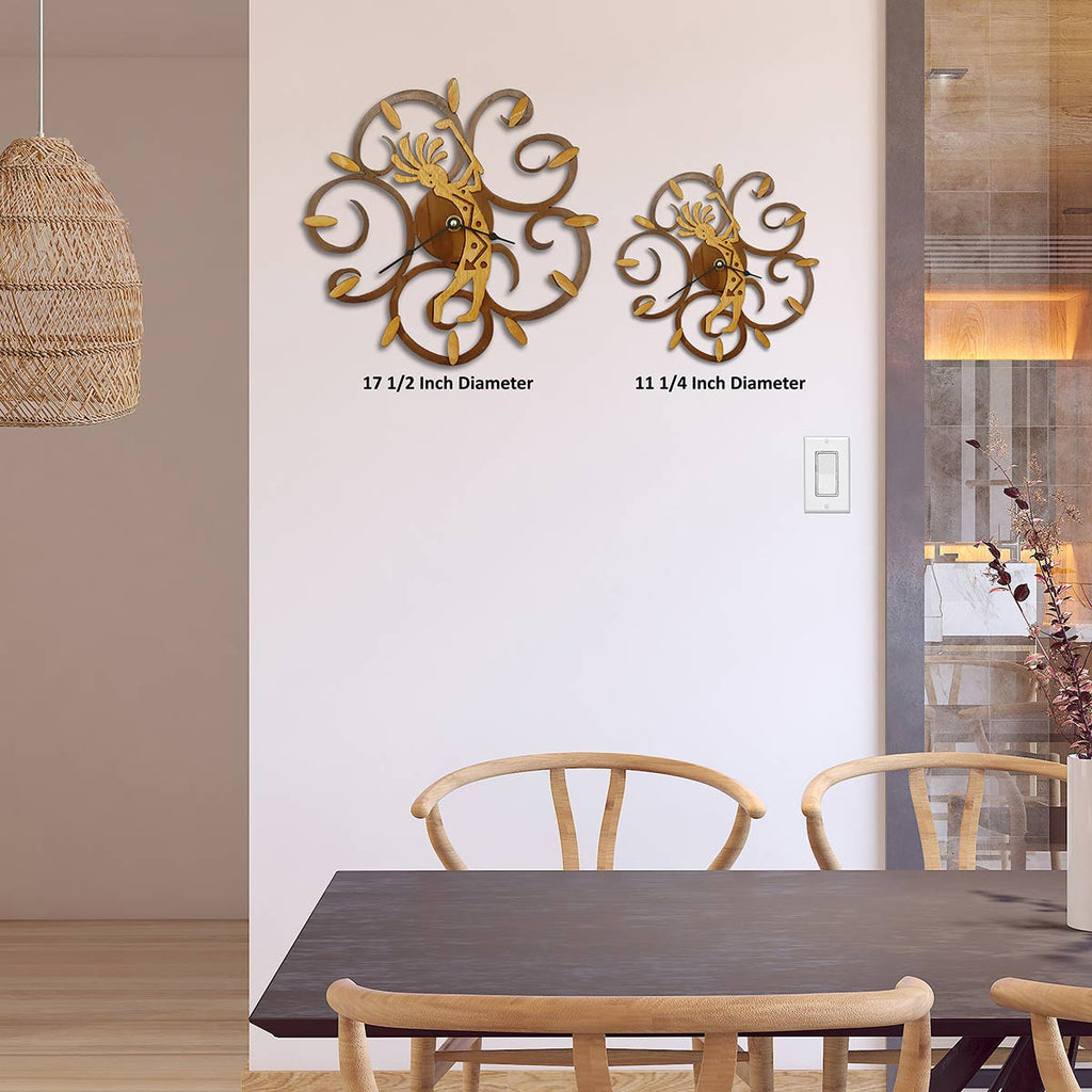 Golfing Kokopelli Swirl Wall Clock