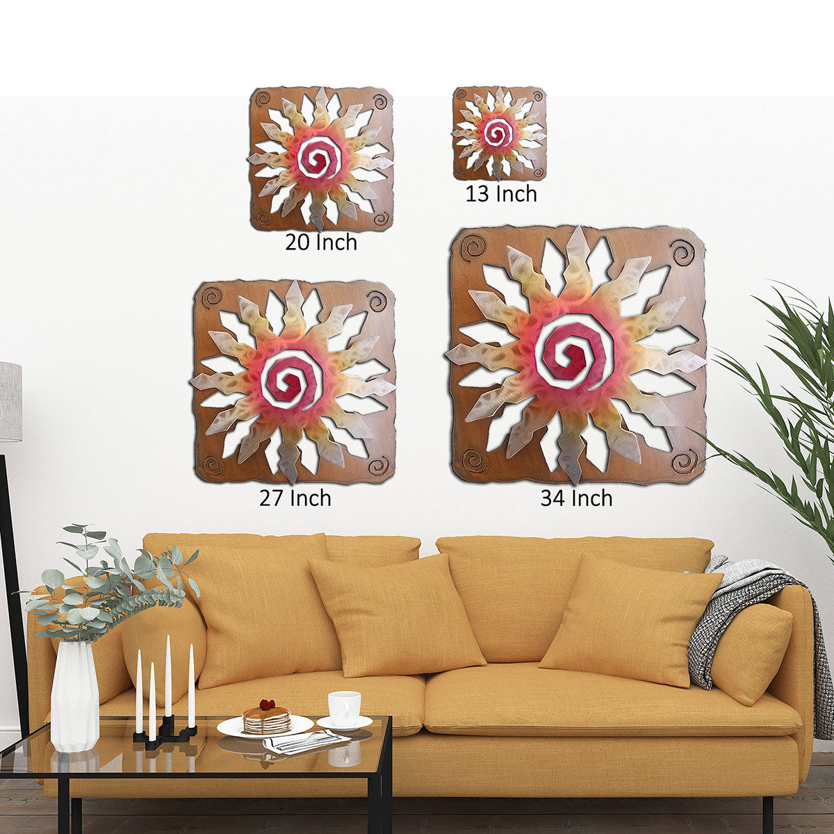 Canyon Sunburst Square Cutout Wall Art