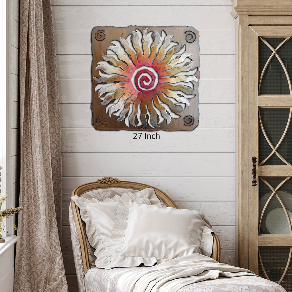Desert Sunburst Square Cutout Wall Art