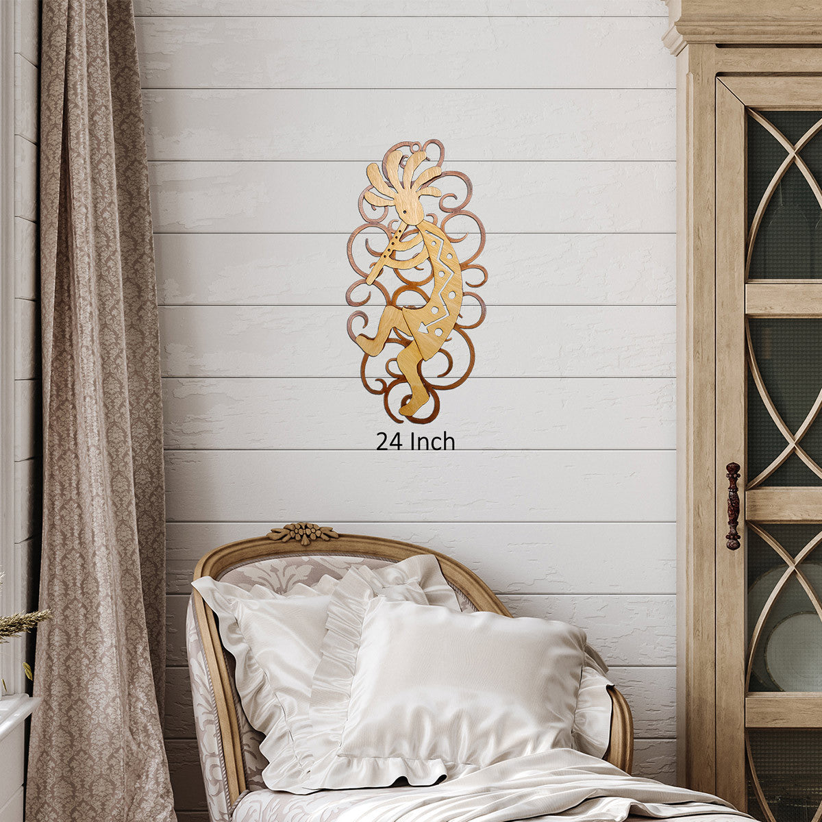 Dancing Kokopelli Cutout Swirl Wall Art