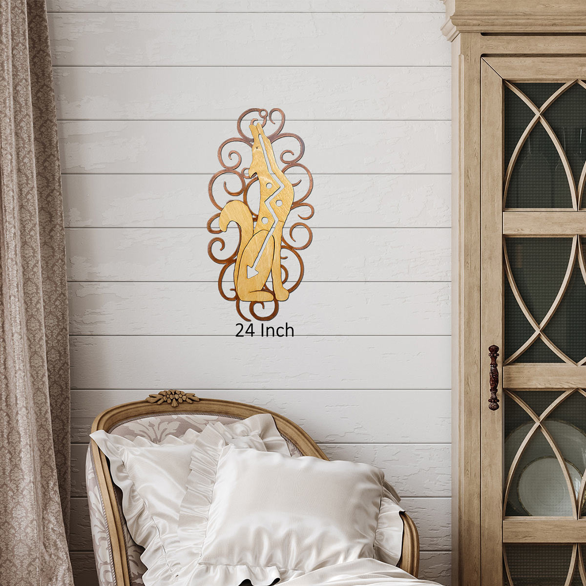 Designer Coyote Cutout Swirl Wall Art