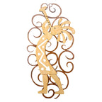 Kokopelli with Trumpet Cutout Swirl Wall Art