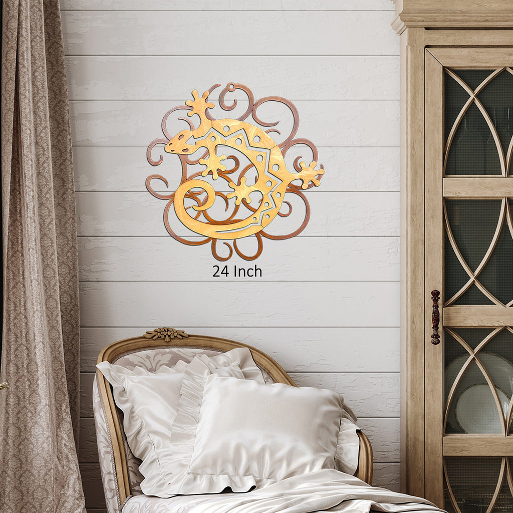 Sun Lizard Cutout Swirl Wall Art