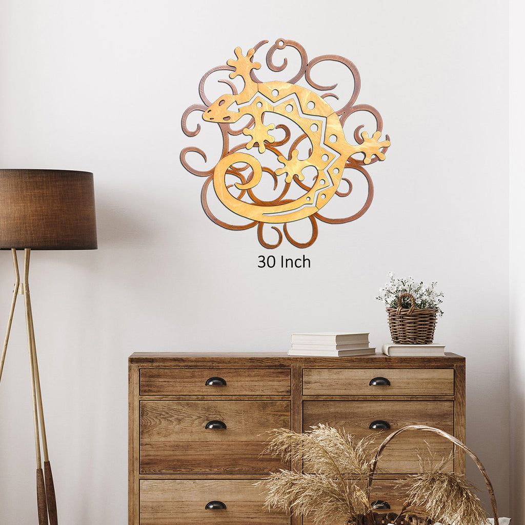 Sun Lizard Cutout Swirl Wall Art