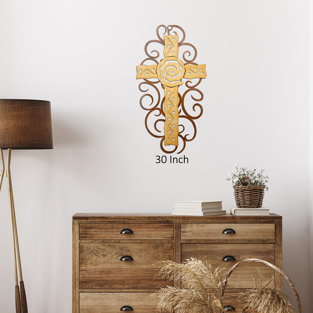 Moab Cross Cutout Swirl Wall Art