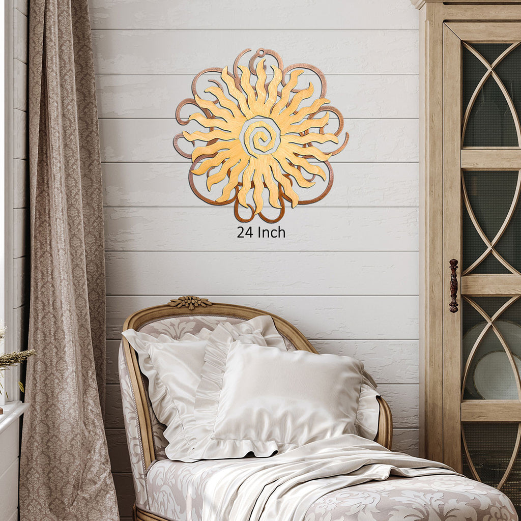 Desert Sunburst Cutout Swirl Wall Art