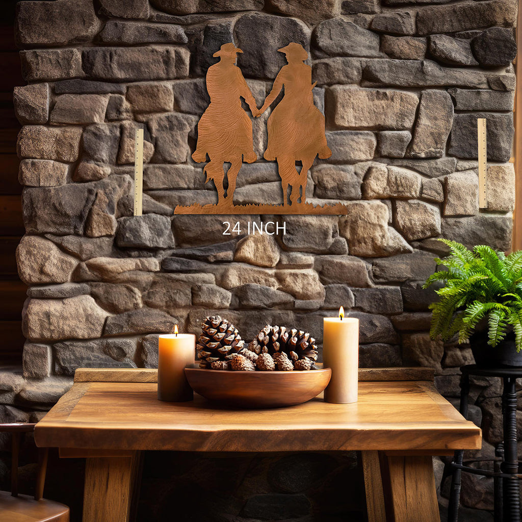 Cowboy Couple Cutout Wall Art