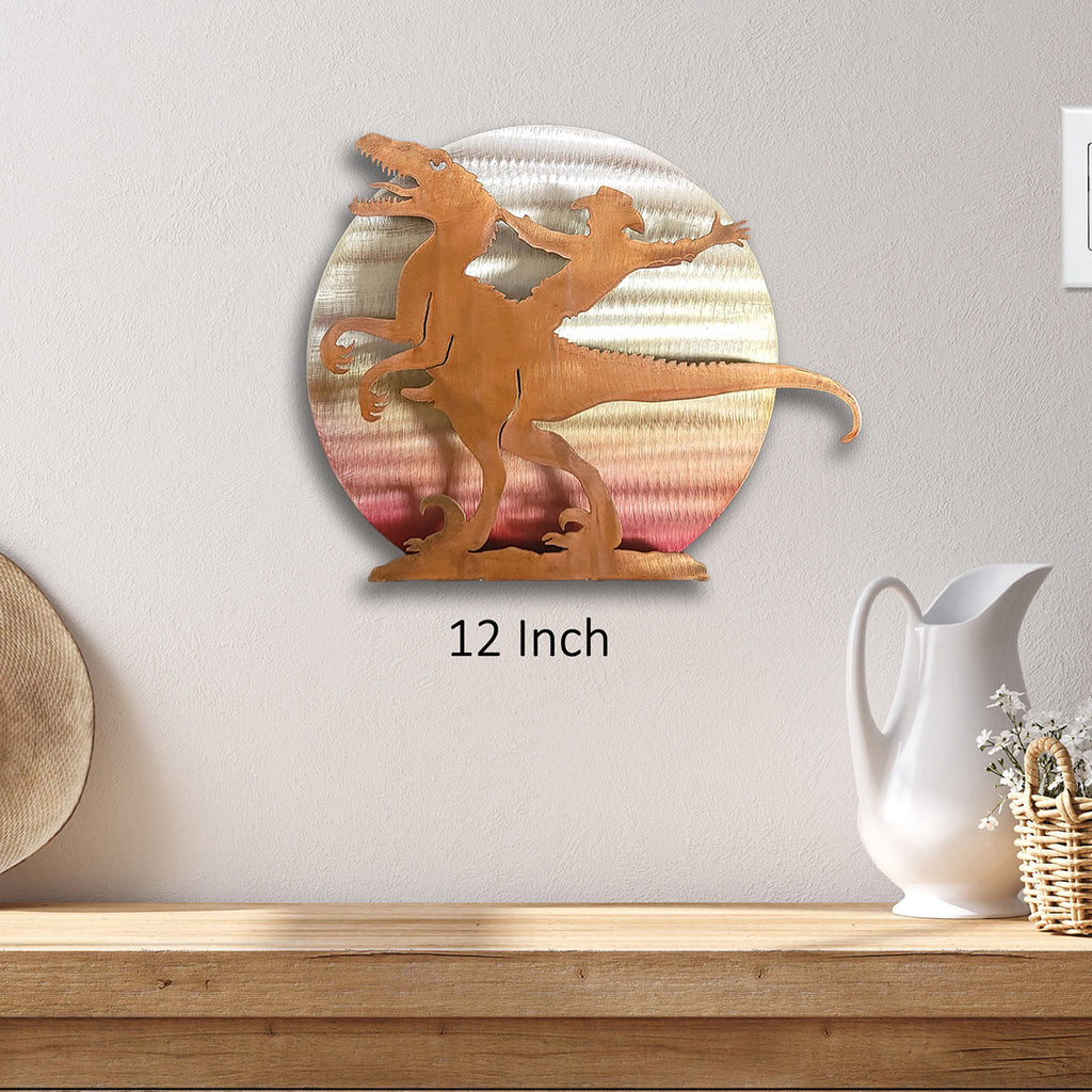 Sunset T-Rex Cowboy Cutout Wall Art