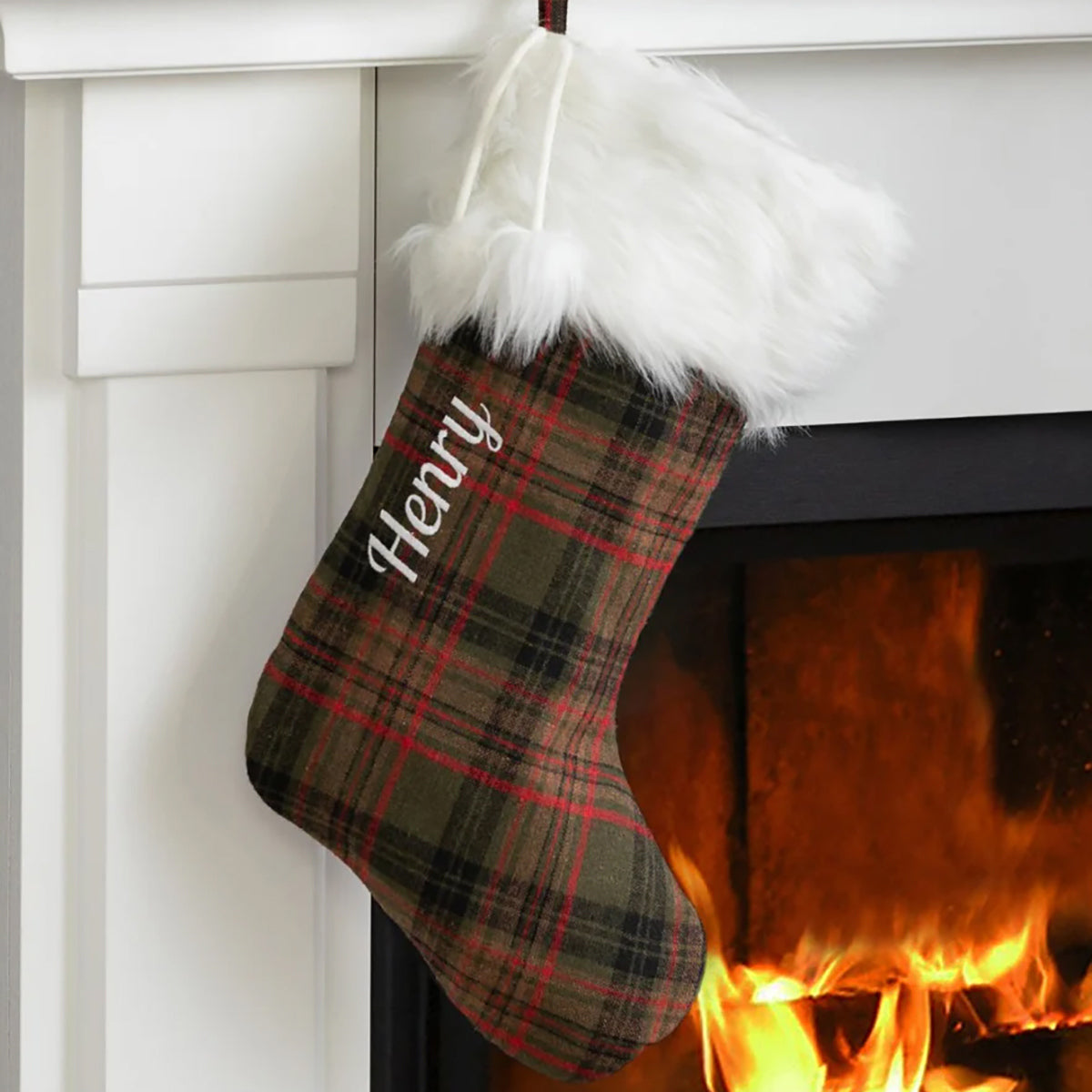 Hunter Tartan Personalized Christmas Stocking