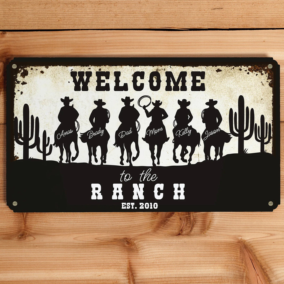 Vaquero Personalized Metal Sign
